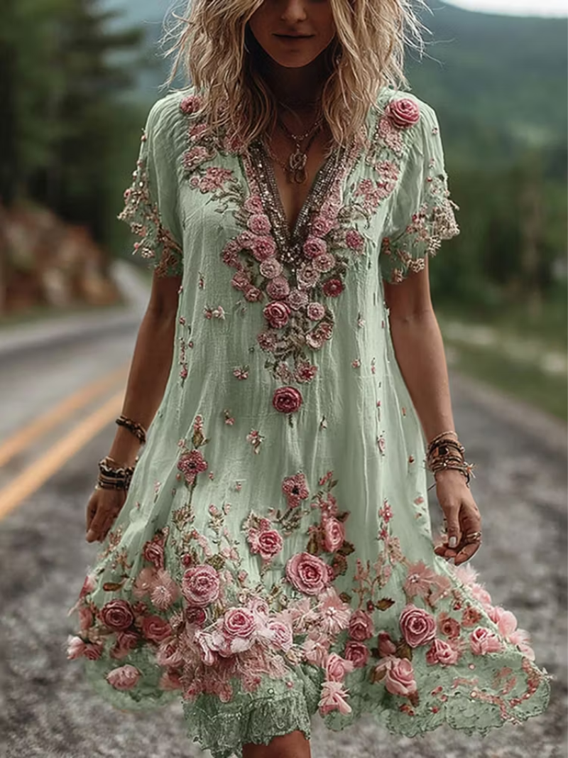 Aada – Dress with V-neck
