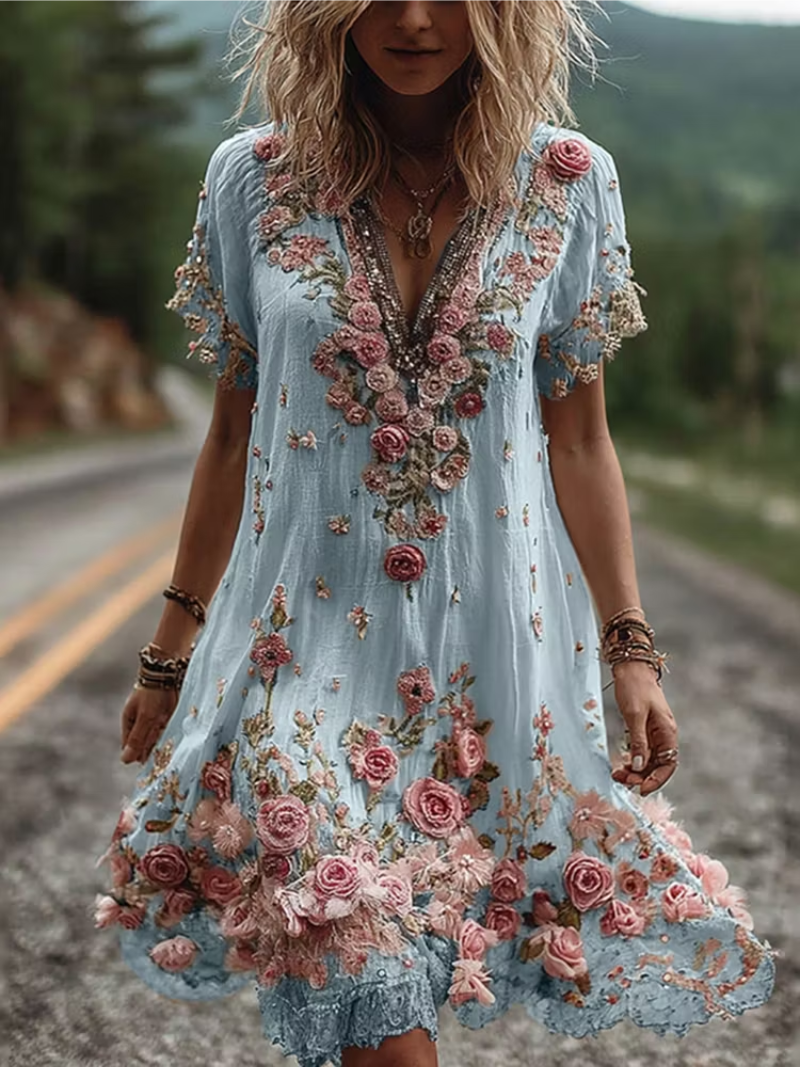 Aada – Dress with V-neck