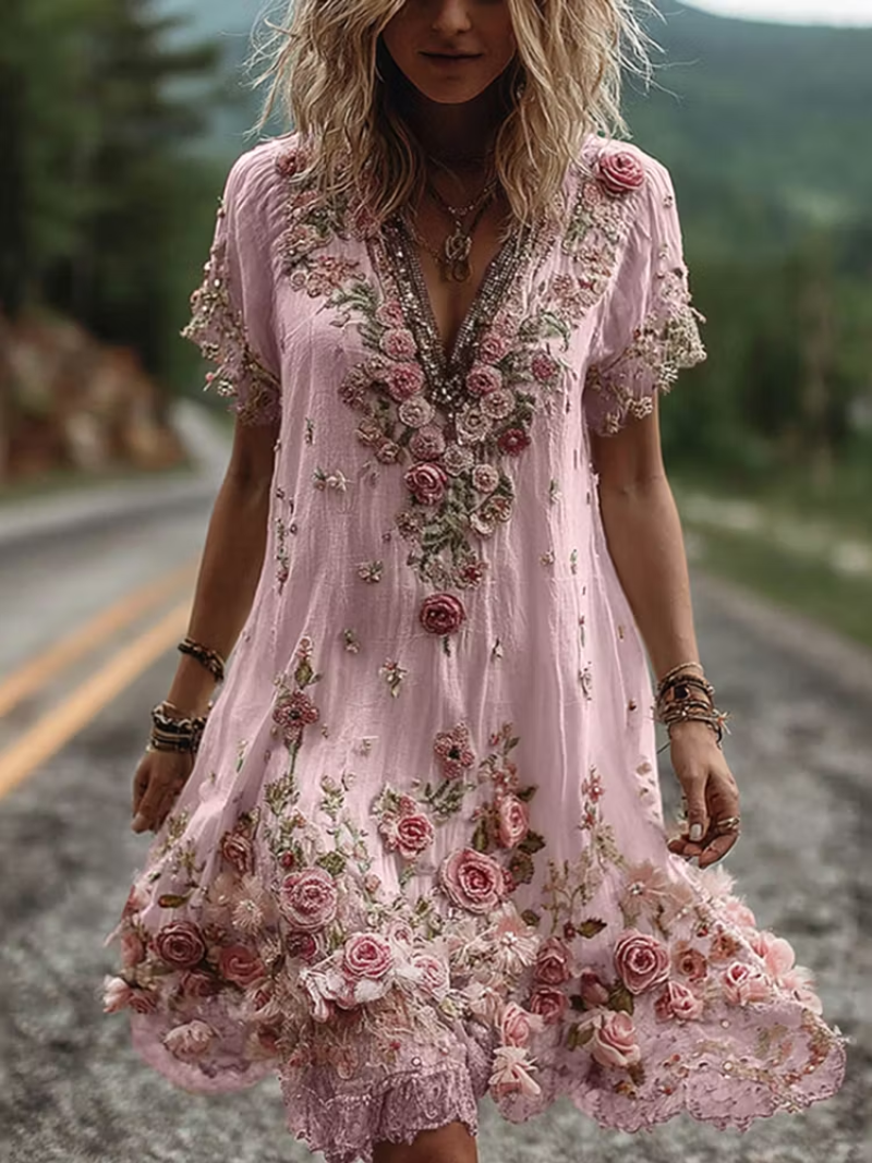Aada – Dress with V-neck